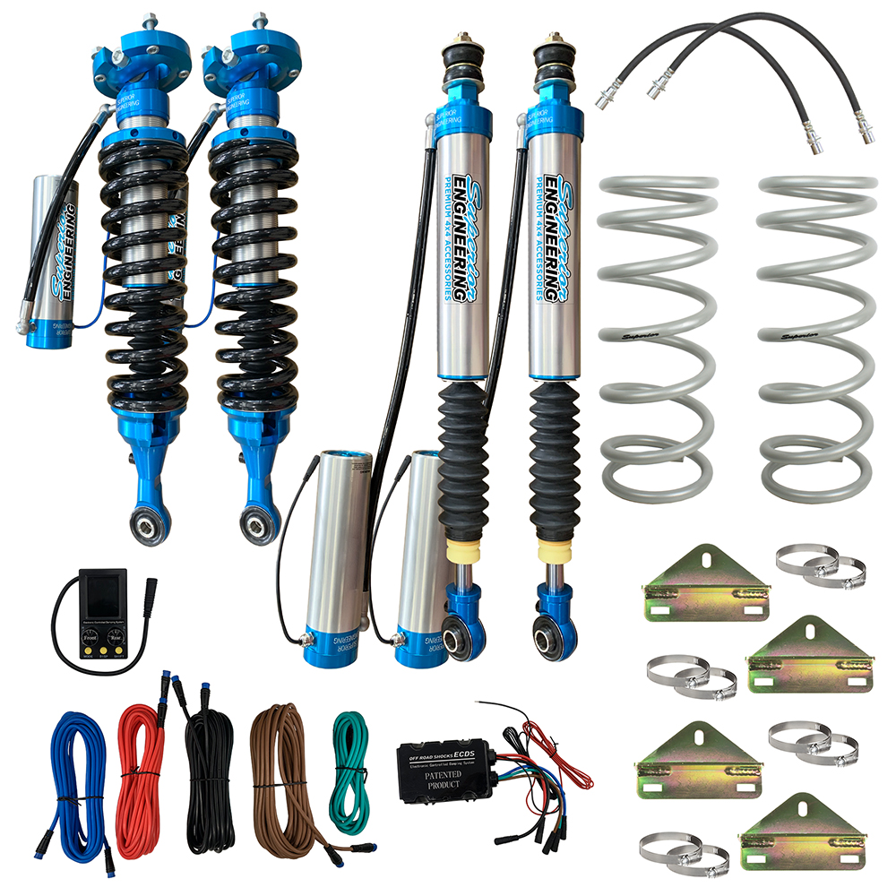 Superior Remote Reservoir ECDS 2.5 2 Inch (50mm) Lift Kit Suitable For Toyota LandCruiser 300 Series (Kit) - SUP-ECDS-LC3002
